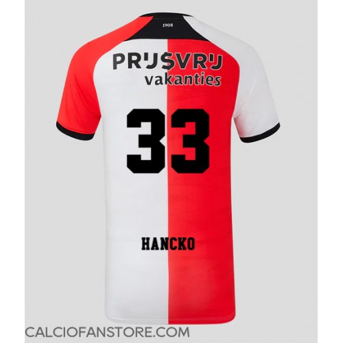 Maglia Calcio Feyenoord David Hancko #33 Prima Divisa 2024-25 Manica Corta